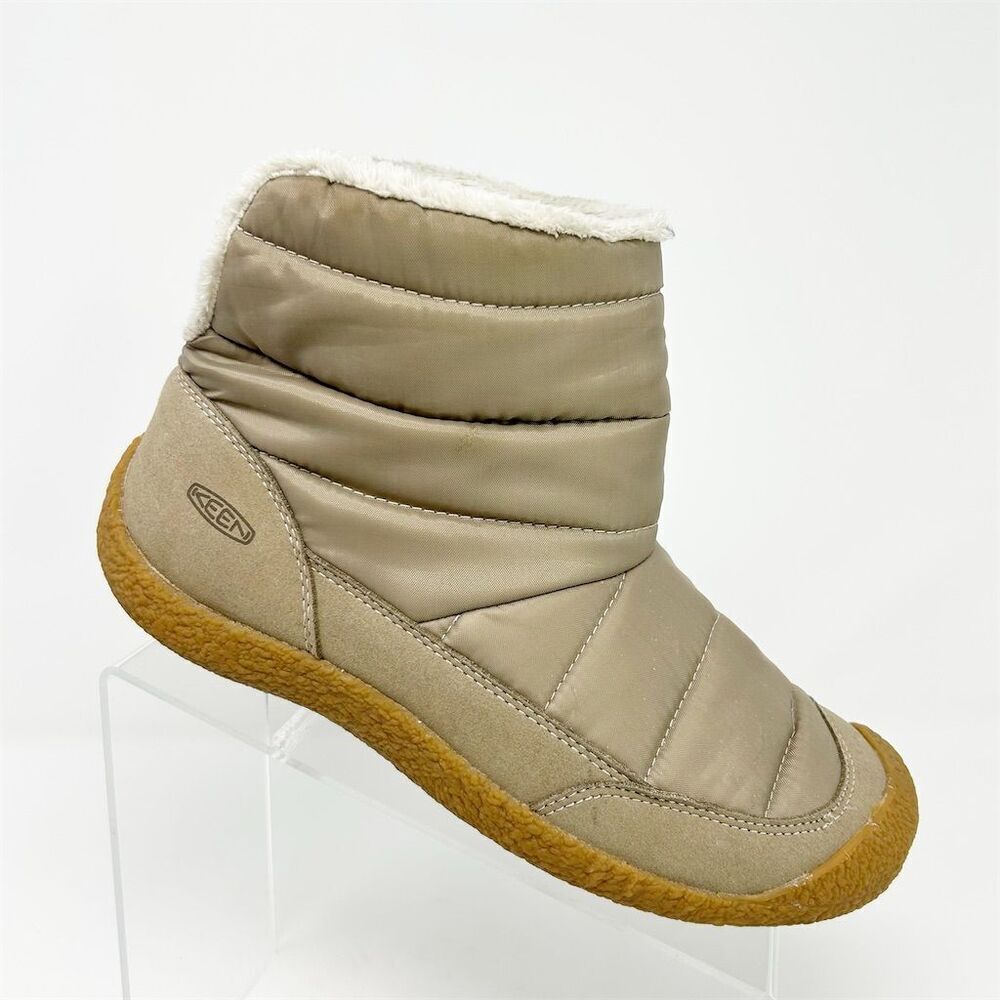 Keen Women's Howser Fold Down Booties Beige Winter Casual Ankle Boots Size 9.5